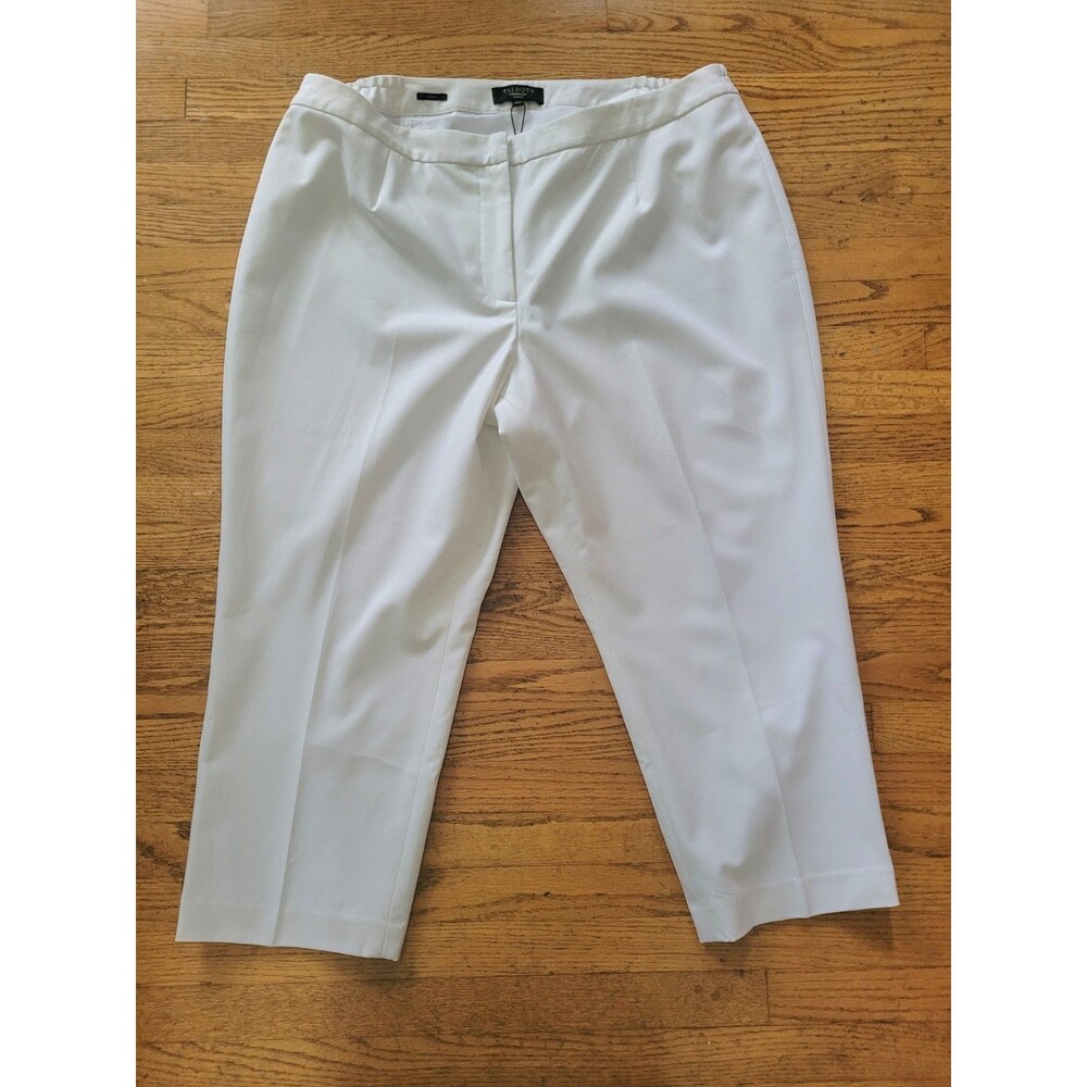 Women's Talbots Heritage White Cropped Career Pants Size 18W NWT